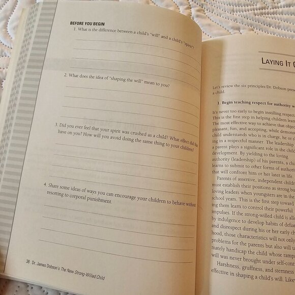 The New Strong-Willed Child Workbook By Dr. James Dobson Paperback - Picture 5 of 5